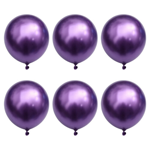 50 ballons en latex violet métallisé doré