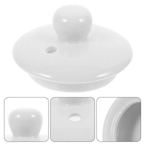 Keramik-Teekannendeckel – Weiß, 5,6 cm