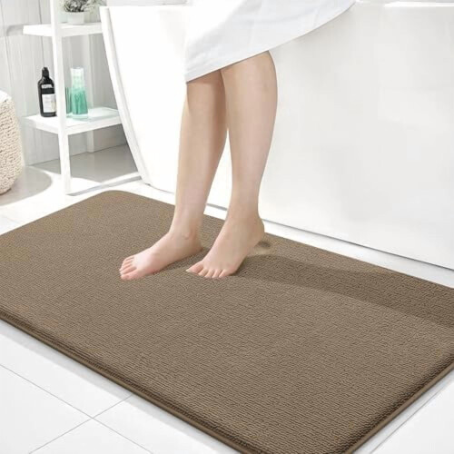 Bademåtte med memory foam, 112x61 cm, brun