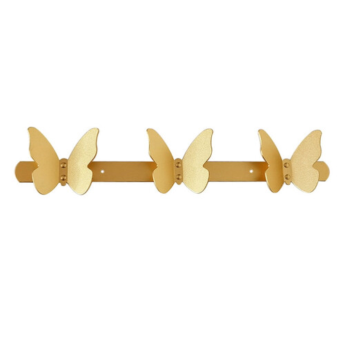 Butterfly Wall Hooks Gold Heavy Duty 6-Pack