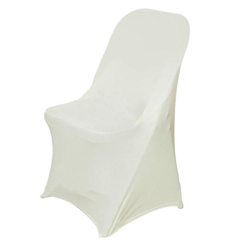 Capa para cadeira dobrável em elastano cor marfim – 1 unidade