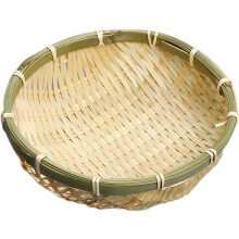 Handmade bamboo flat tray for fruit and snacks, 1 piece