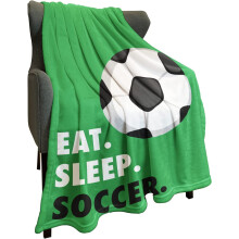Manta deportiva de forro polar de 50x60 pulgadas, diseño de fútbol.
