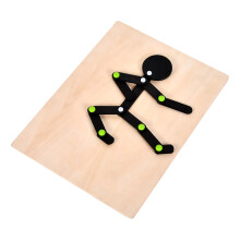 Wooden Human Body Puzzle Toy with Movable Joints,