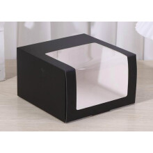 Boîte à chapeau carrée noire avec fenêtre, lot de 2
