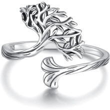 925 Sterling Silver Tree of Life Ring and Necklace Set
