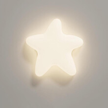 Lámpara de techo LED regulable de 10 W para habitación infantil, con forma de estrella, moderna, blanca.