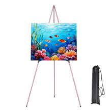 Foldable Art Display Stand Artists Strong Frame Light-pink