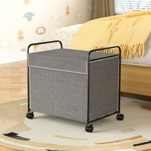 Rolling Storage Basket Cart with Lid and Locking Wheels 1