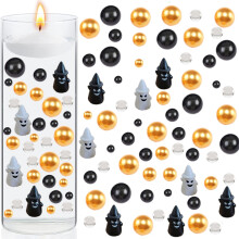 Halloween vase fillers black orange pearl beads 6070 pcs
