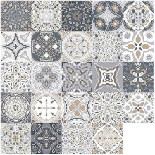 AMOUNE Waterproof Tile Stickers - 48pcs - Grey - 15x15cm