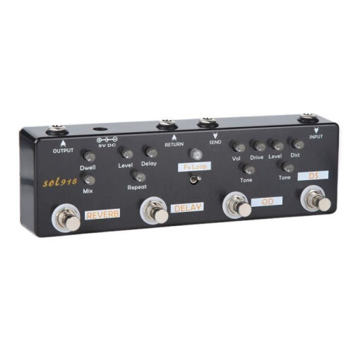 Minifinker 5-Mode Effects Pedal: Guitar effects pedal with 5 modes, reverb delay, FX loop, and sampler.