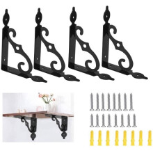Fixing Bracket - Black - Pack of 4 - 140x110mm - Iron - Multifunctional