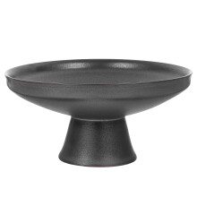 Ceramic tall fruit bowl with footed base