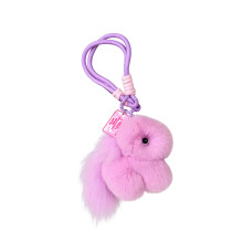 Modieuze miniatuur paard sleutelhanger konijnenbont hanger-Roze