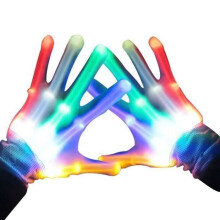 LED Light Up Skull Finger Gloves for Halloween-Christmas-Party-Club-Evening-Performance Stage - 1 Pair LBQ98