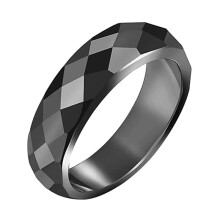 Hematitringar för män och kvinnor, unisex svart hematitstenring, storlek 6-10