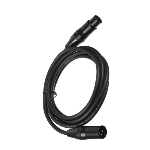 3-poliger Stecker auf Buchse,-Schwarz 2 Meter