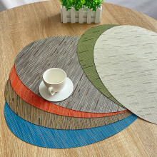 Ovaal placemat met bamboestructuur van PVC (1 stuk)