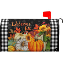 Couvercle magnétique pour boîte aux lettres d'automne – Tournesols et citrouilles