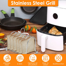 Porte-toast Grusce en acier inoxydable avec pieds sphériques, 6 emplacements, 2