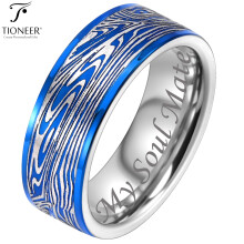 Tioneer wolframkarbidring med floddamaskusdesign 8 mm