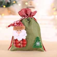 Sacchetto regalo natalizio in lino a forma di pupazzo di neve tridimensionale