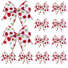Red and White Christmas Bows 12 pcs 6 inch