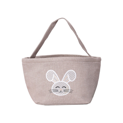 Easter basket with handle imitation linen1piece