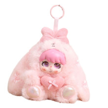 Elegant Rabbit Keyring Accessory With Plush Texture And-Pink