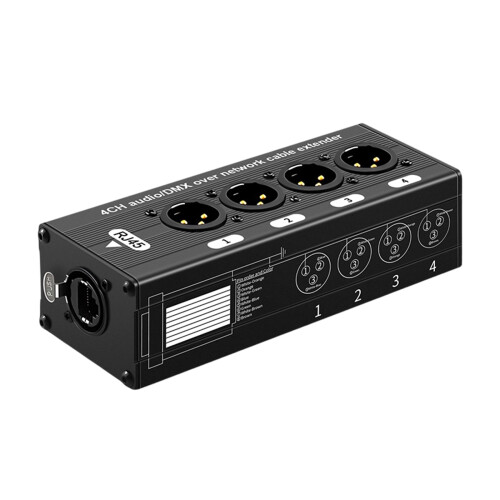 Robuster 4-Wege-XLR-Extender über Cat5 mit-Männlich A