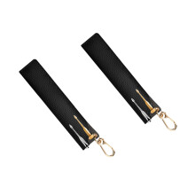 2 stuks 16 cm lange PU lederen etui met sleutelhangerhaak-Zwart
