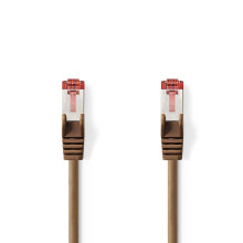 CAT6 Netzwerkkabel | RJ45 Stecker | RJ45 Stecker | S/FTP | 7,50 m | Rund | LSZH | Braun | Kunststoffbeutel