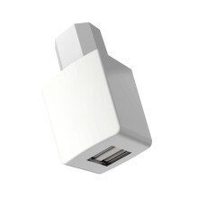 Oplaadadapters Plastic textuur voor-Witte dubbele USB