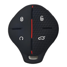 Étui en silicone pour porte-clés de voiture-ligne rouge noire