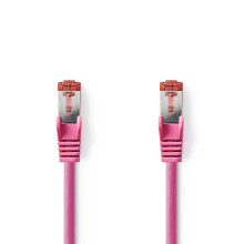 CAT6 Netzwerkkabel | RJ45 Stecker | RJ45 Stecker | S/FTP | 15,0 m | Rund | LSZH | Rosa | Kunststoffbeutel