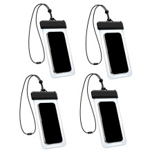 4Pcs Transparent Waterproof Phone Case for Swimming &-Black