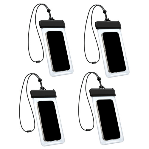 4 Piece Shockproof Waterproof Phone Case High Visible for-Black