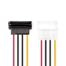 Internes Stromkabel | Molex Stecker | SATA 15-Pin Buchse | Vergoldet | 0,15 m | Rund | PVC | Mehrfarbig | Umschlag