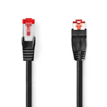 CAT6 Netzwerkkabel | RJ45 Stecker | RJ45 Stecker | SF/UTP | 5,00 m | Rund | LSZH | Schwarz | Kunststoffbeutel