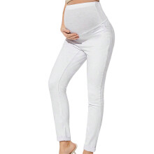 Autumn Winter Maternity Trousers Skinny Fit Ankle-White M