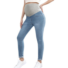 Pregnancy Comfort Maternity Jeans Thin Ankle Cut-Deni1m blue1 M