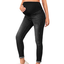 Multifunction Maternity Skinny Jeans Easy Outfits High-Black S