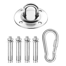 Gancio da soffitto in acciaio inox per amaca da yoga, sacco da boxe, anello da parete resistente con 4 fori, piastra occhiello antiruggine