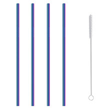 4er-Pack Edelstahl-Trinkhalme, 26,7 cm