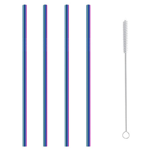 4er-Pack Edelstahl-Trinkhalme, 26,7 cm