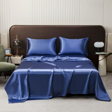 Satin-Bettwäsche-Set, 3-teilig, Doppelbettgröße, Blau