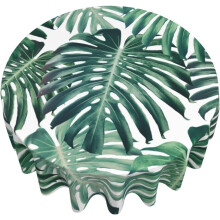 Monstera Palm Leaf Round Tablecloth 60 in Polyester