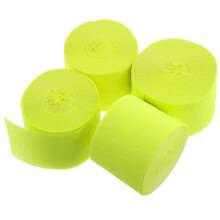 Rolo de serpentinas de papel crepom verde – 25 m x 4,5 cm