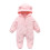 Macacão de lã polar para bebê com capuz de urso, rosa, 9 a 12 meses. 1